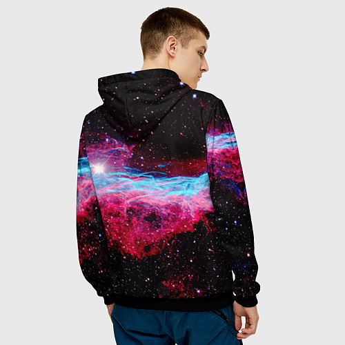 Мужская толстовка Кот с едой / 3D-Черный – фото 4