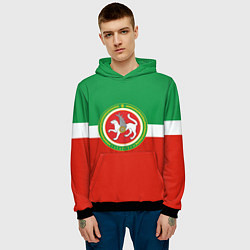 Толстовка-худи мужская Татарстан: флаг, цвет: 3D-черный — фото 2