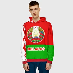 Толстовка-худи мужская Belarus Patriot, цвет: 3D-красный — фото 2