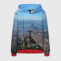 Толстовка-худи мужская Рио-де-Жанейро, цвет: 3D-красный