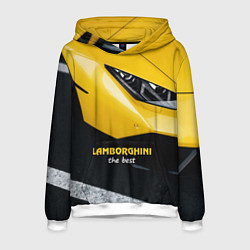Толстовка-худи мужская Lamborghini the best, цвет: 3D-белый