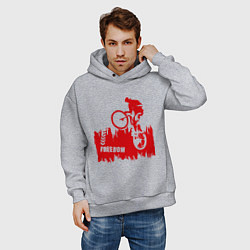 Толстовка оверсайз мужская Велосипед, цвет: меланж — фото 2