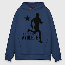 Толстовка оверсайз мужская Лёгкая атлетика, цвет: тёмно-синий