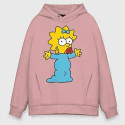 Толстовка оверсайз мужская Maggie Simpson, цвет: пыльно-розовый