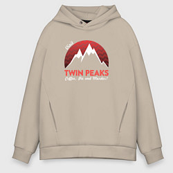 Толстовка оверсайз мужская Twin Peaks: Pie & Murder, цвет: миндальный