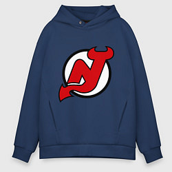 Толстовка оверсайз мужская New Jersey Devils, цвет: тёмно-синий