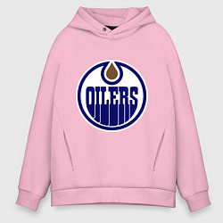 Толстовка оверсайз мужская Edmonton Oilers, цвет: светло-розовый