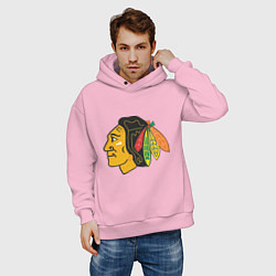 Толстовка оверсайз мужская Chicago Blackhawks, цвет: светло-розовый — фото 2