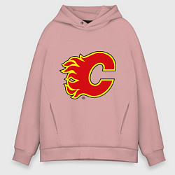 Толстовка оверсайз мужская Calgary Flames, цвет: пыльно-розовый