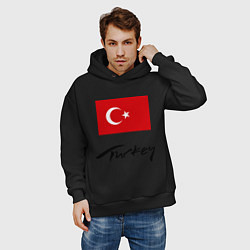Толстовка оверсайз мужская Turkey, цвет: черный — фото 2
