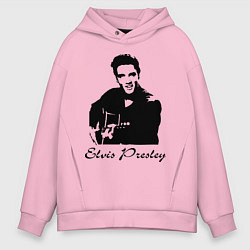 Толстовка оверсайз мужская Elvis Presley цвета светло-розовый — фото 1