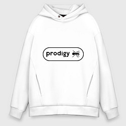 Толстовка оверсайз мужская Prodigy лого с муравьем, цвет: белый