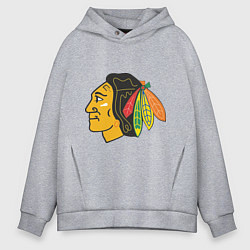 Толстовка оверсайз мужская Chicago Blackhawks, цвет: меланж
