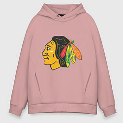 Толстовка оверсайз мужская Chicago Blackhawks, цвет: пыльно-розовый