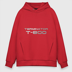 Толстовка оверсайз мужская Терминатор Т-800, цвет: красный