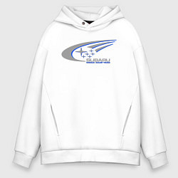 Толстовка оверсайз мужская Subaru world rally team, цвет: белый