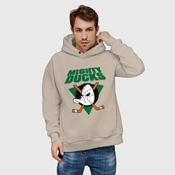 Толстовка оверсайз мужская Anaheim Mighty Ducks, цвет: миндальный — фото 2