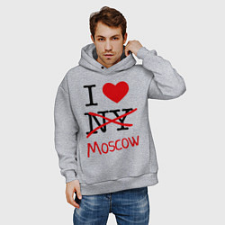Толстовка оверсайз мужская I love Moscow, цвет: меланж — фото 2