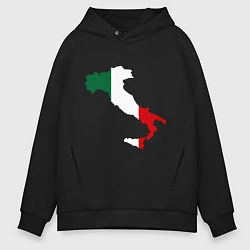 Толстовка оверсайз мужская Италия (Italy), цвет: черный