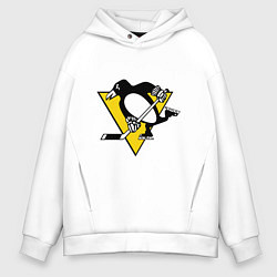 Толстовка оверсайз мужская Pittsburgh Penguins, цвет: белый