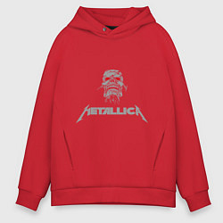 Толстовка оверсайз мужская Metallica scool, цвет: красный