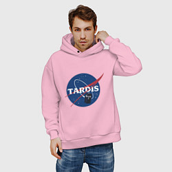 Толстовка оверсайз мужская Tardis NASA, цвет: светло-розовый — фото 2