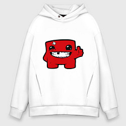 Толстовка оверсайз мужская Super Meat Boy, цвет: белый