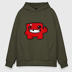 Толстовка оверсайз мужская Super Meat Boy, цвет: хаки