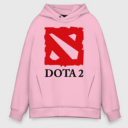 Толстовка оверсайз мужская Dota 2: Logo, цвет: светло-розовый