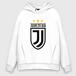 Толстовка оверсайз мужская Juventus FC: 3 stars цвета белый — фото 1