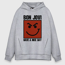 Толстовка оверсайз мужская Bon Jovi: Have a nice day, цвет: меланж