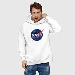 Толстовка оверсайз мужская NASA: Cosmic Logo, цвет: белый — фото 2