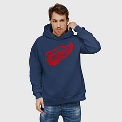 Толстовка оверсайз мужская Detroit Red Wings: Pavel Datsyuk, цвет: тёмно-синий — фото 2