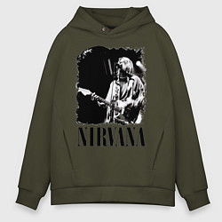 Толстовка оверсайз мужская Black Nirvana, цвет: хаки