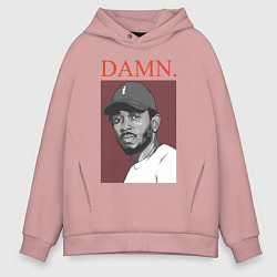 Толстовка оверсайз мужская Kendrick Lamar: DAMN, цвет: пыльно-розовый