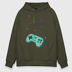 Толстовка оверсайз мужская Perfect Team: Player 2, цвет: хаки