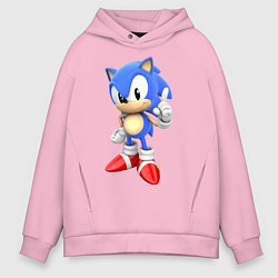Толстовка оверсайз мужская Classic Sonic, цвет: светло-розовый