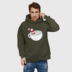 Толстовка оверсайз мужская Red Cuphead, цвет: хаки — фото 2