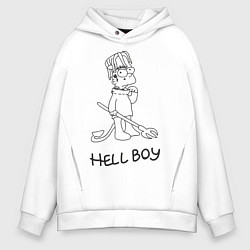 Толстовка оверсайз мужская Bart: Hell Boy, цвет: белый
