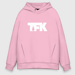 Толстовка оверсайз мужская TFK: White Logo, цвет: светло-розовый