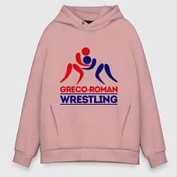 Толстовка оверсайз мужская Greco-roman wrestling, цвет: пыльно-розовый