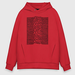 Толстовка оверсайз мужская Unknown Pleasures, цвет: красный