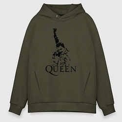 Толстовка оверсайз мужская Queen: Rock You, цвет: хаки