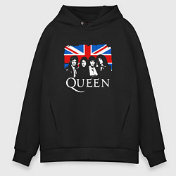 Толстовка оверсайз мужская Queen UK, цвет: черный