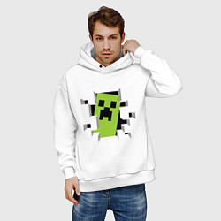 Толстовка оверсайз мужская Crash Minecraft, цвет: белый — фото 2