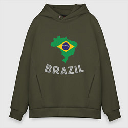 Толстовка оверсайз мужская Brazil Country, цвет: хаки