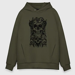 Толстовка оверсайз мужская Slayer Skulls, цвет: хаки