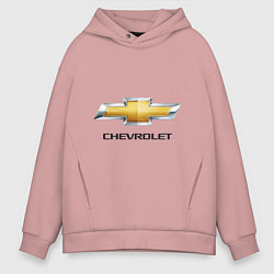 Толстовка оверсайз мужская Chevrolet логотип, цвет: пыльно-розовый