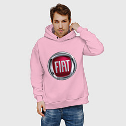 Толстовка оверсайз мужская FIAT logo, цвет: светло-розовый — фото 2