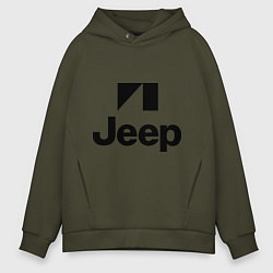 Толстовка оверсайз мужская Jeep logo, цвет: хаки